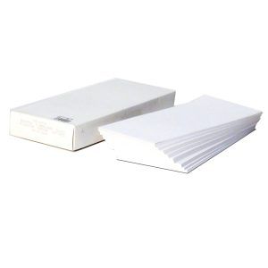 TARJETON OPALINA 225 GR 9.5X22 CM BLANCO 100 UNIDADES