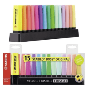 Destacadores Neon Pastel Stabilo Boss Set 15
